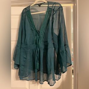 TORRID size 3 (22/24) green sheer top